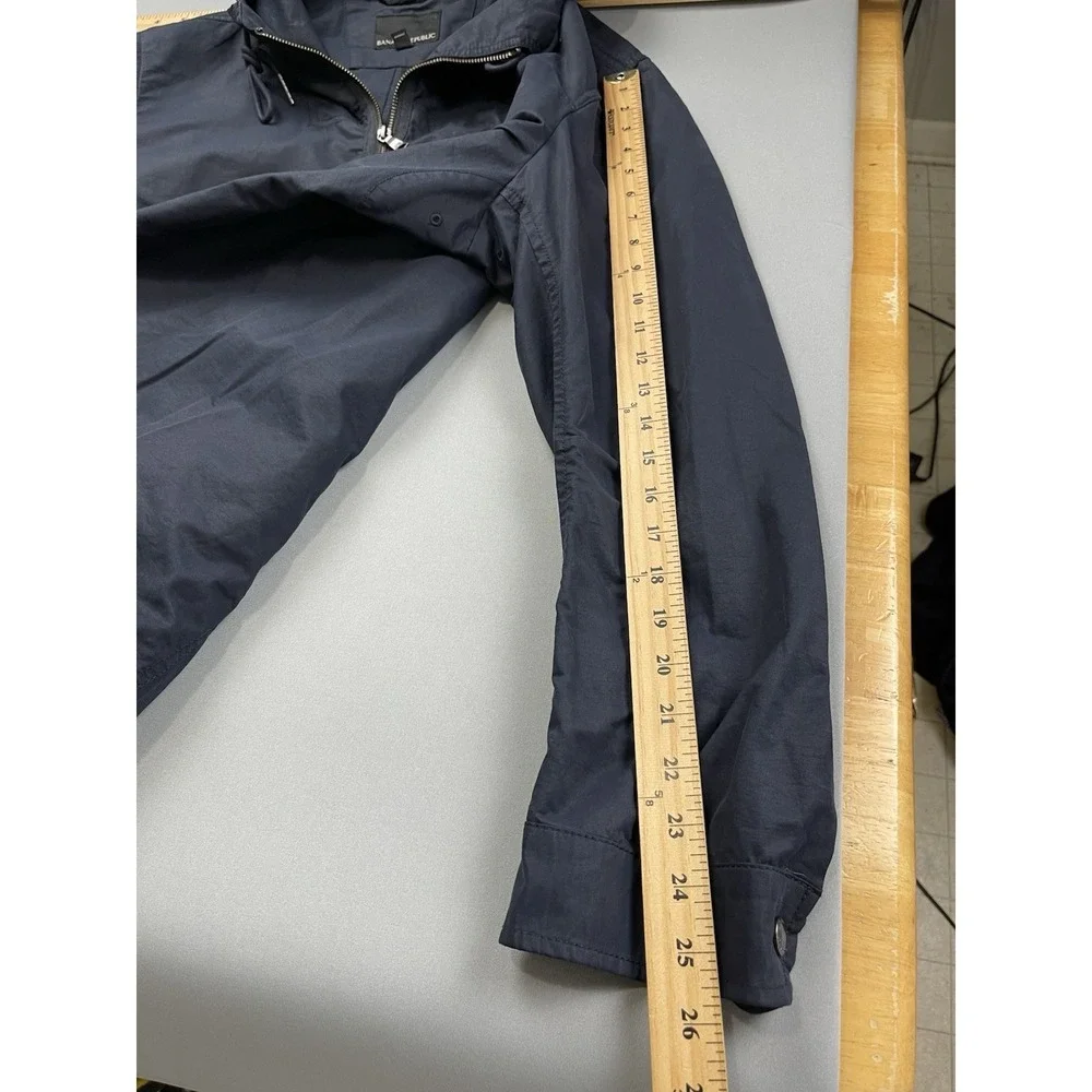 Banana Republic Mens Jacket Large Navy‎ Blue Utility Windbreaker Golf Full Zip